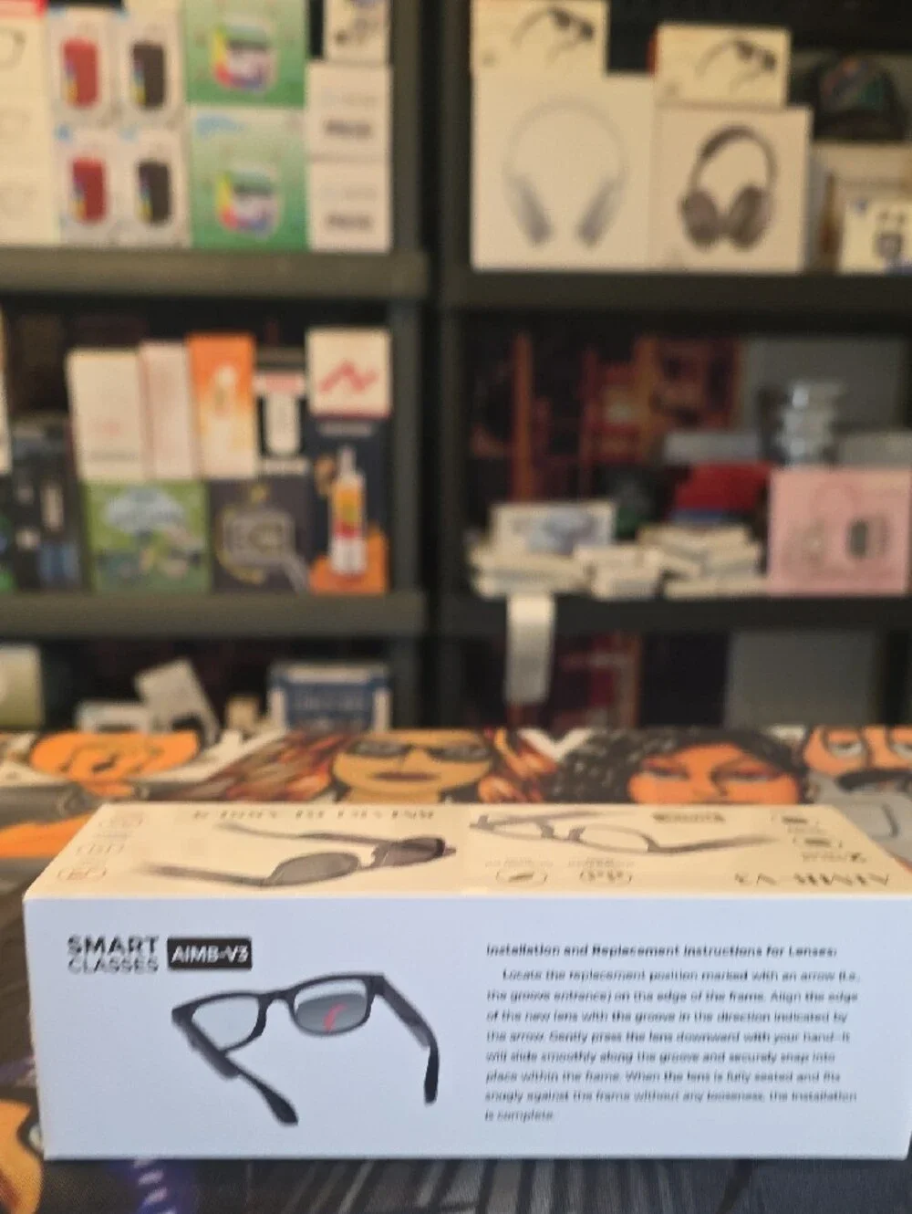 AIMB-V3 Smart Glasses in Black W 3 Replaceable Lens Factory Sealed